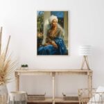 She Kept the House Black Woman Art Print Afrocentric Kitchen Wall Art Oil Painting Style African American Decor
