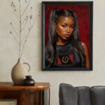 Soulaan Daughter Art Print Black American Heritage Flag Black Woman Oil Painting Style Foundational Black American Wall Art