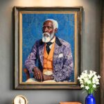 The Elder Black Woman Portrait Art Print Afrocentric Heritage Wall Art Oil Painting Style African American Decor