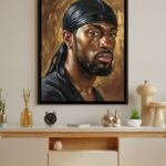 Onyx Durag Black Man Portrait Art Print African American Wall Art Oil Painting Style Afrocentric Decor