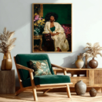 Lounging Plus Size Black Woman Art Print Afrocentric Wall Art Oil Painting Style Melanin Home Decor