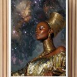 Afrofuturist Black Woman Art Print Afrofuturism Wall Art Oil Painting Style Contemporary Black Fine Art